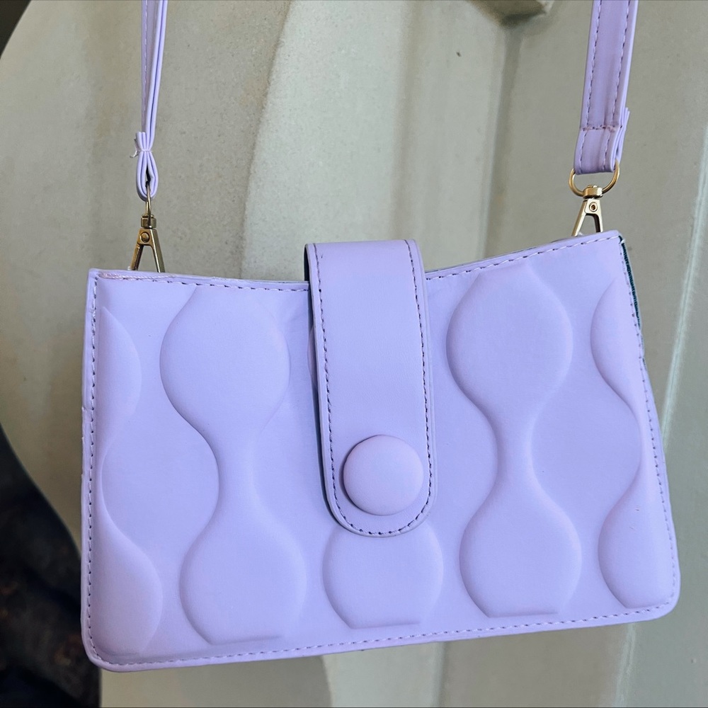 SHEIN Faux Leather Lavender Cross-Body Purse